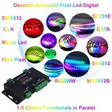 CONTROLER DMX512 ADRESABIL PIXEL LED SP201E